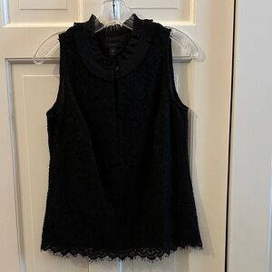 J. Crew Black Sleeveless Lace Blouse lined